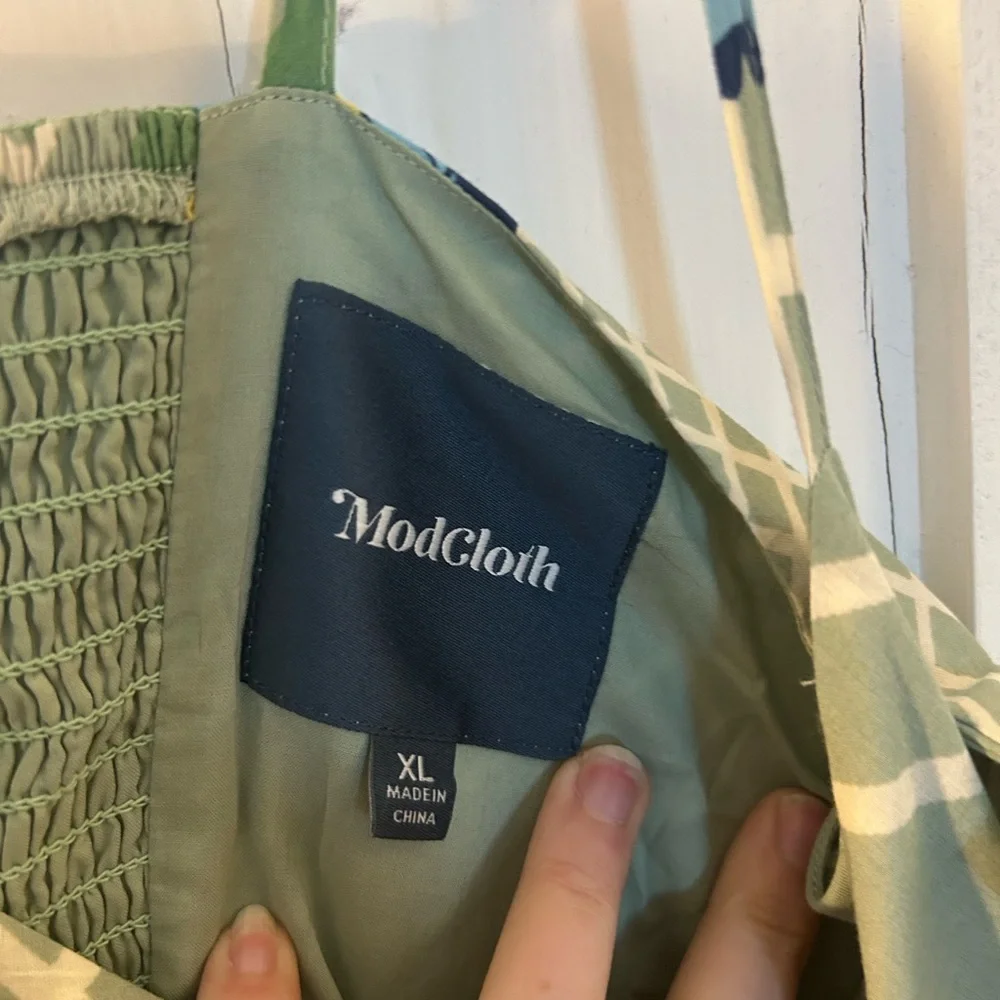 Modcloth Green and Blue Floral Maxi Dress - Picture 2 of 2